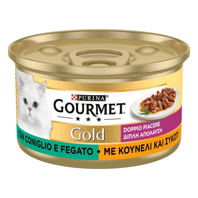 GOURMET GOLD DOPPIO PIACERE CONIGLIO E FEGATO 85 GR