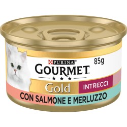 GOURMET GOLD INTRECCI SALMONE E MERLUZZO 85 GR