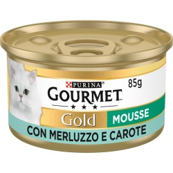 GOURMET GOLD MOUSSE MERLUZZO E CAROTE 85 GR