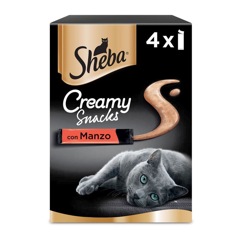 SHEBA CREAMY SNACK MANZO 4 X 12 GR