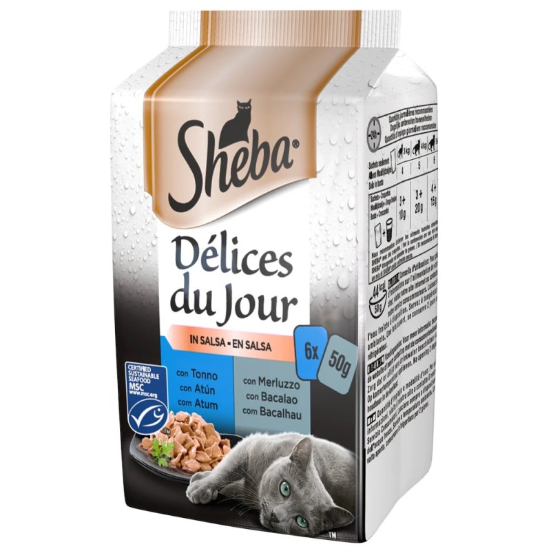 SHEBA DDJ TONNO E MERLUZZO 6X50 GR