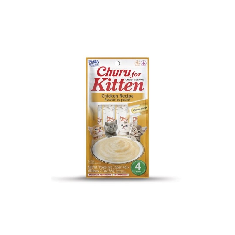 CHURU CAT SNACK KITTEN POLLO 4 X 14 GR