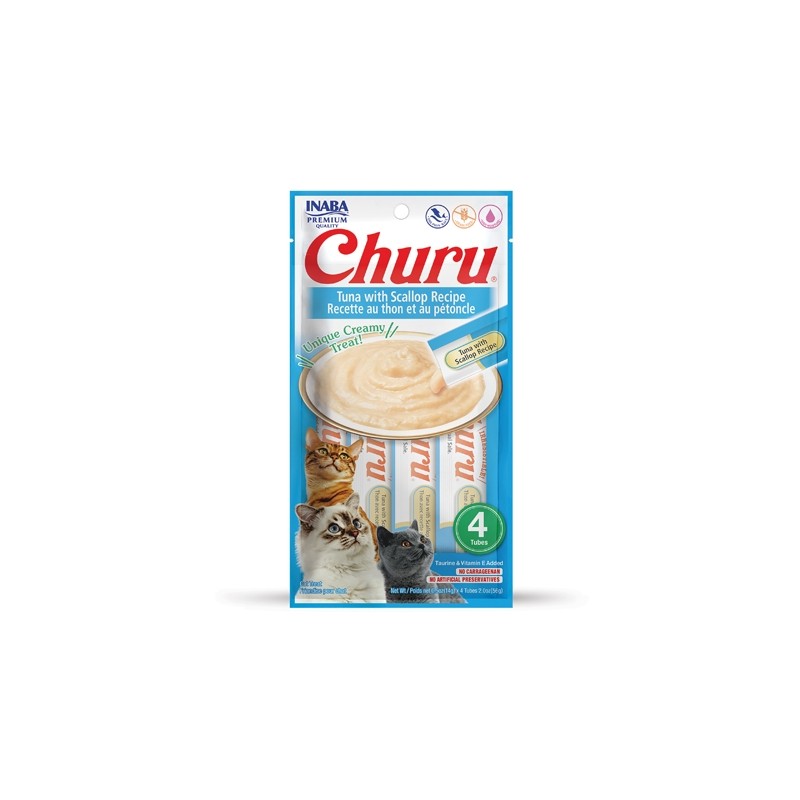 CHURU CAT SNACK TONNO E CAPASANTA 4 X 14 GR