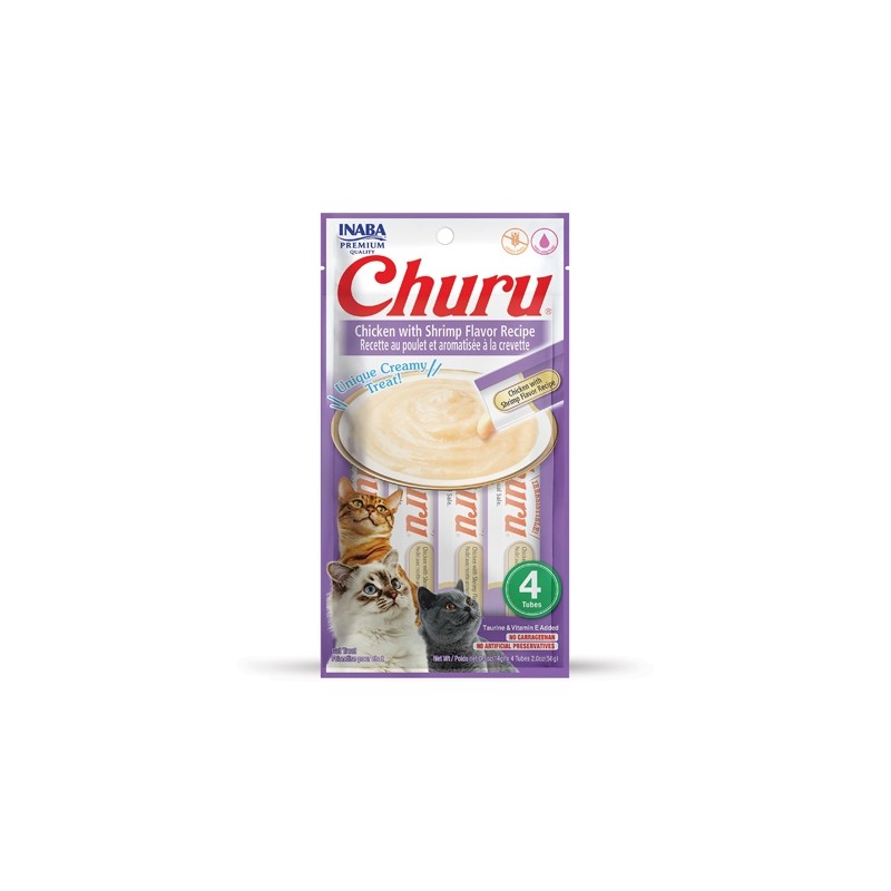 CHURU CAT SNACK POLLO E GAMBERETTI 4 X 14 GR