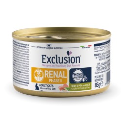 EXCLUSION CAT RENAL FASE 2 MAIALE PISELLI E RISO 85 GR