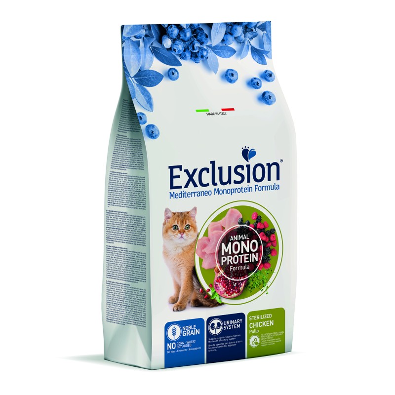 EXCLUSION CAT MEDITERRANEO STERILIZED POLLO 12 KG