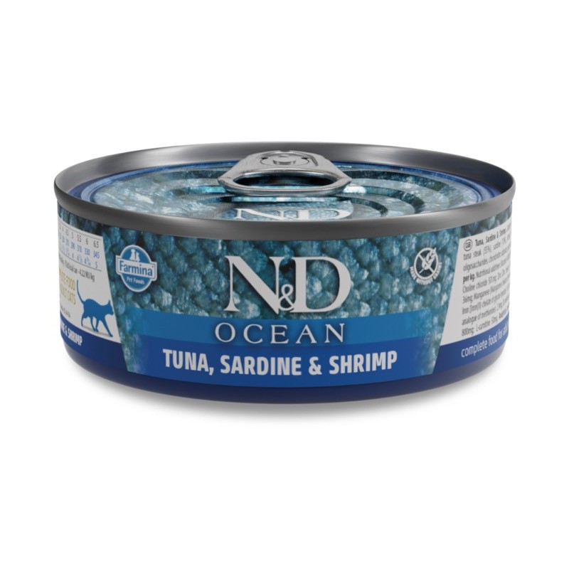 ND CAT OCEAN TONNO SARDINE E GAMBERETTI 70 GR