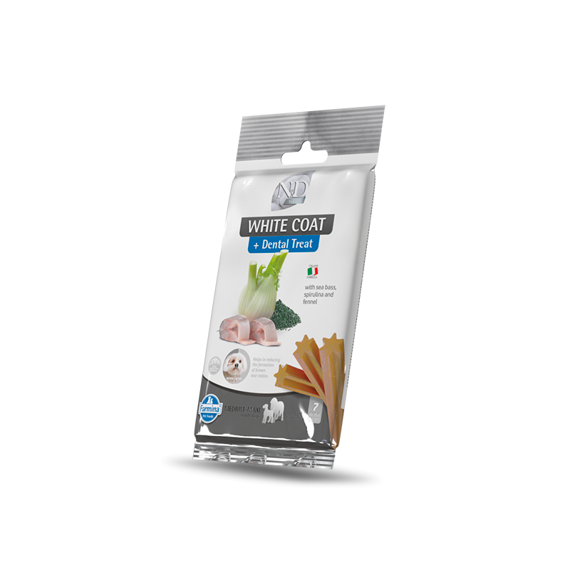 ND DOG SNACK WHITE SPIGOLA SPIRULINA E RISO ADULT MEDIO MAXI 110 GR