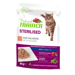TRAINER NATURAL CAT STERILIZED SALMONE BUSTINA 85 GR