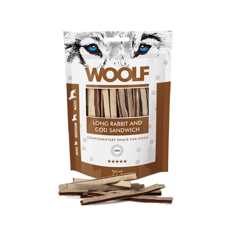 WOOLF SANDWICH DI CONIGLIO E MERLUZZO 100 GR