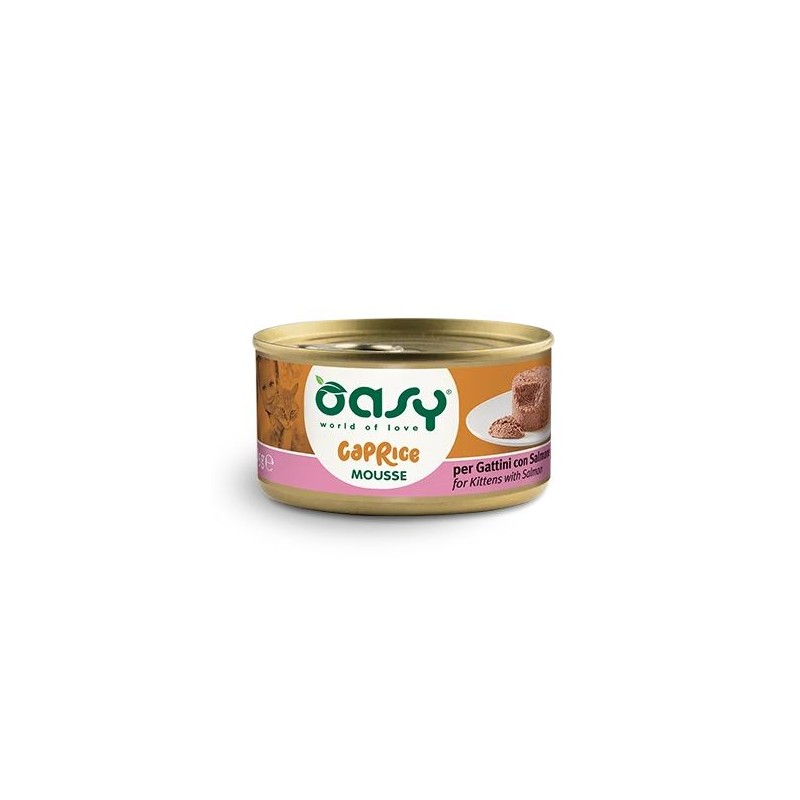 OASY CAT CAPRICE MOUSSE GATTINI SALMONE LATTINA 85 GR