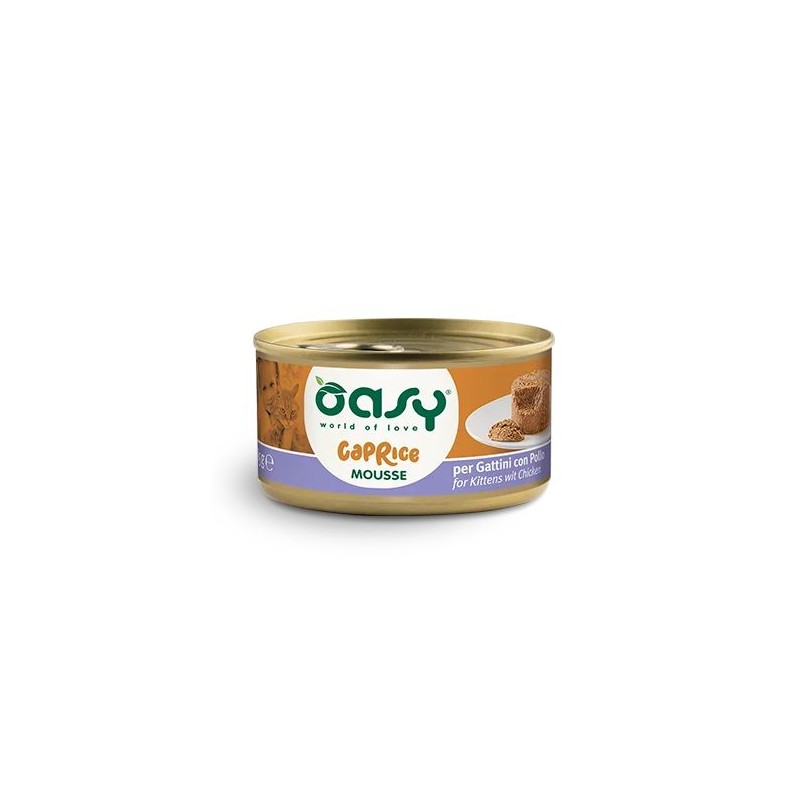 OASY CAT CAPRICE MOUSSE GATTINI POLLO LATTINA 85 GR