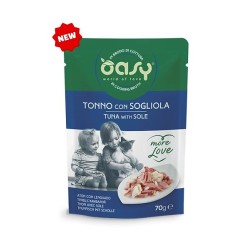 OASY CAT MORE LOVE TONNO E SOGLIOLA BUSTINA 70 GR