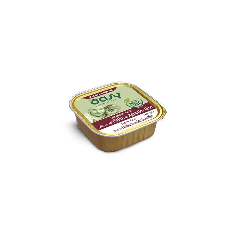 OASY CAT MATURE SENIOR POLLO E AGNELLO VASCHETTA 100 GR