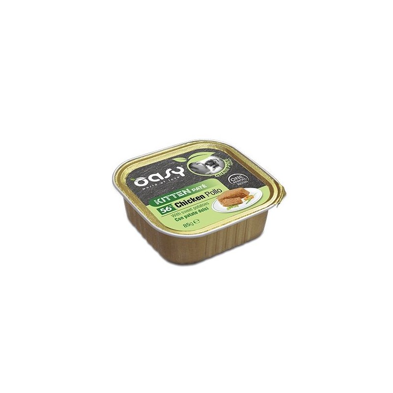 OASY CAT GRAIN FREE KITTEN POLLO E PATATE DOLCI VASCHETTA 85 GR