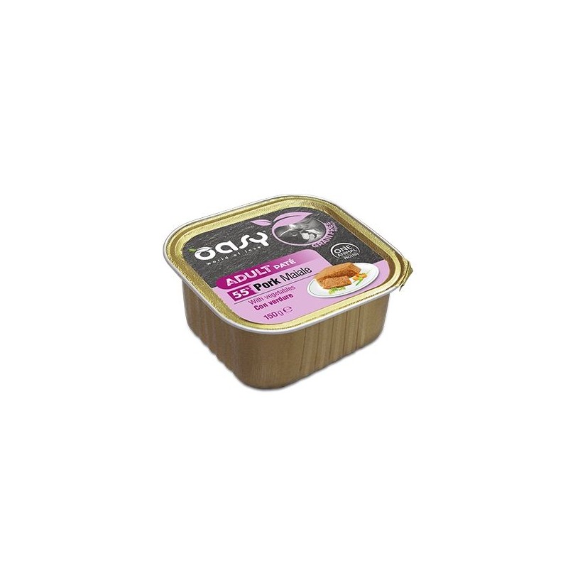 OASY DOG GRAIN FREE ADULT MAIALE E VERDURE VASCHETTA 150 GR