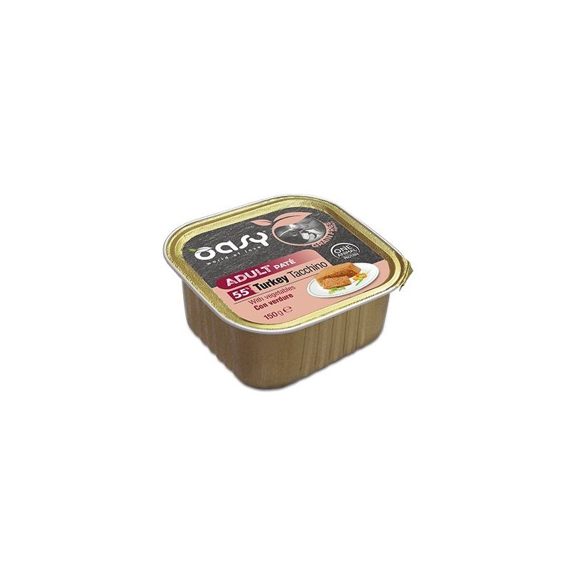 OASY DOG GRAIN FREE ADULT TACCHINO E VERDURE VASCHETTA 150 GR