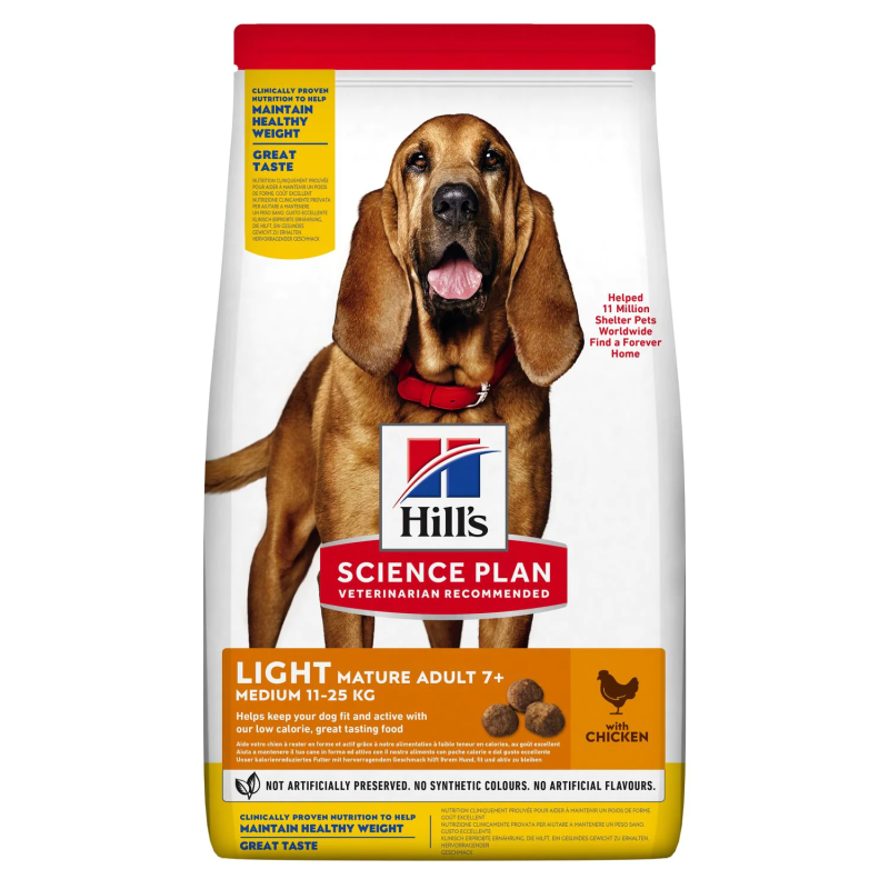 HILLS CANE MATURE LIGHT MEDIO POLLO 12 KG