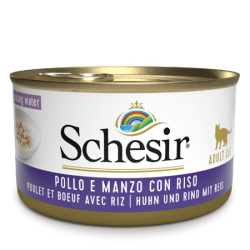 SCHESIR GATTO POLLO MANZO E RISO LATTINA 85 GR