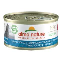 HCF CAT NATURAL TONNO POLLO E FORMAGGIO LATTINA 70 GR