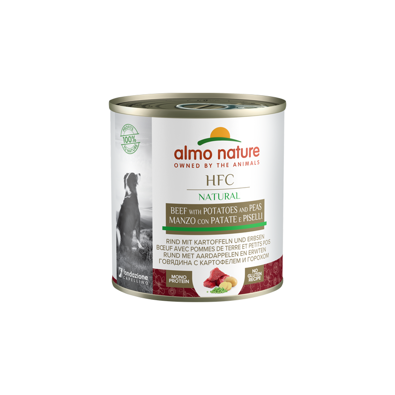 HFC DOG NATURAL MANZO PATATE E PISELLI LATTINA 290 GR