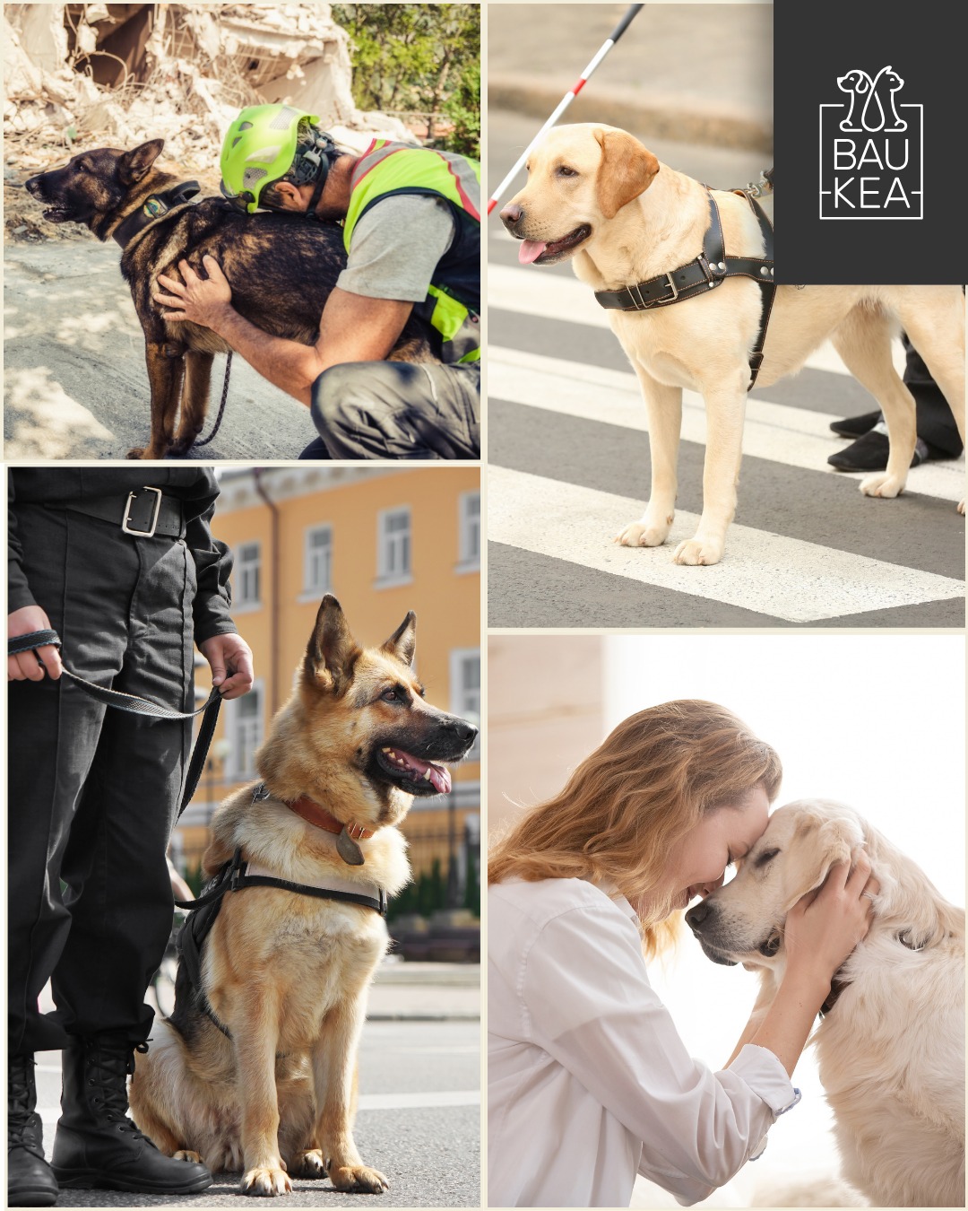 Per la 𝐟𝐞𝐬𝐭𝐚 𝐝𝐞𝐢 𝐥𝐚𝐯𝐨𝐫𝐚𝐭𝐨𝐫𝐢, celebriamo tutti quei cani che si dedicano a lavori socialmente utili, contribuendo in modo straordinario alla nostra comunità! 

Ecco i lavori a cui si dedicano più attivamente i nostri amici a quattro zampe:

- 𝐶𝘢𝑛𝘪 𝘥𝑎 𝑠𝘢𝑙𝘷𝑎𝘵𝑎𝘨𝑔𝘪𝑜, veri e propri eroi, affidabili e coraggiosi, che soccorrono in montagna, al mare o durante calamità naturali. 🐶
- 𝐶𝘢𝑛𝘪 𝘗𝑜𝘭𝑖𝘻𝑖𝘰𝑡𝘵𝑖, animali incredibilmente intelligenti, fedeli e addestrati con precisione per supportare le forze dell'ordine nelle operazioni di sicurezza. 🐕‍🦺
- 𝘊𝑎𝘯𝑖 𝐺𝘶𝑖𝘥𝑎,  il loro compito è regalare autonomia e migliorare la qualità della vita delle persone non vedenti o con disabilità visive. 🦮
- 𝐶𝘢𝑛𝘪 𝘥𝑎 𝑃𝘦𝑡 𝑇𝘩𝑒𝘳𝑎𝘱𝑦, grazie al loro affetto e alla loro presenza, contribuiscono al benessere psicologico e fisico di chi ha bisogno di sostegno emotivo. ⛑️

Un grazie speciale a questi incredibili lavoratori che rendono il nostro mondo un posto migliore. 💝

www.baukea.com

BauKea🐾
Pet Lifestyle

#BauKea #PetLifeStyle #FestaDelLavoro #LavoratoriCani #PetAiutanti